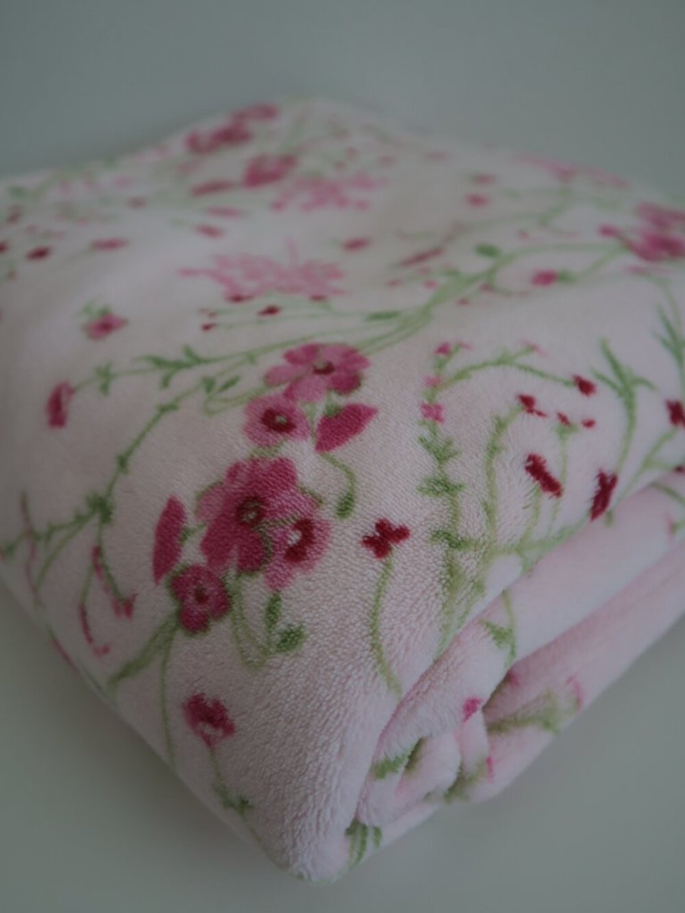 Laura Ashley Heavyweight Reversible Pink Floral Throw Blanket